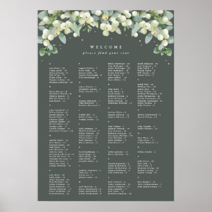 20 x 28" Alphabetical Seating Chart for 150 People