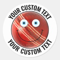 20 x Cricket Ball Personalized Custom Happy Face