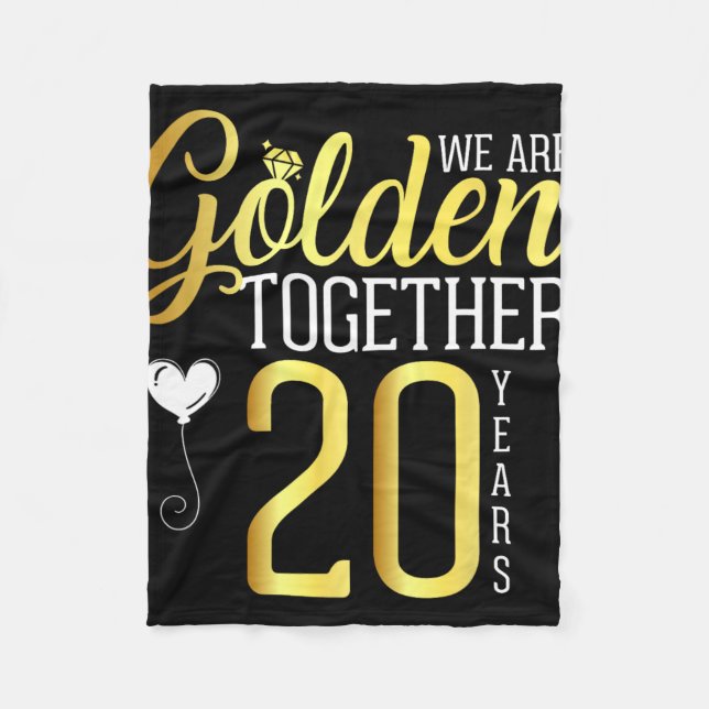 20 Year 20th Anniversary Shirts For Couples Husban Fleece Blanket (Front)