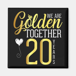 20 Year 20th Anniversary Shirts For Couples Husban Magnet