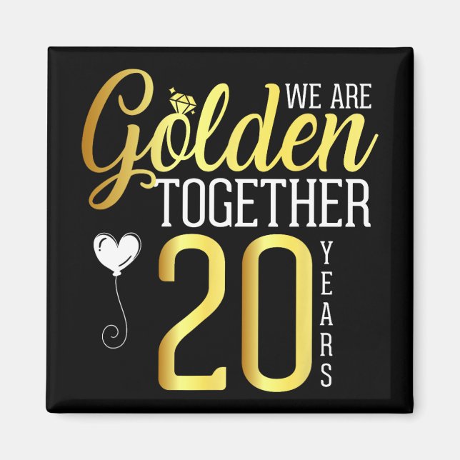 20 Year 20th Anniversary Shirts For Couples Husban Magnet (Front)