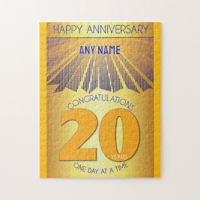 20 Year | AA 12 Step Anniversary Personalized Jigsaw Puzzle (Vertical)