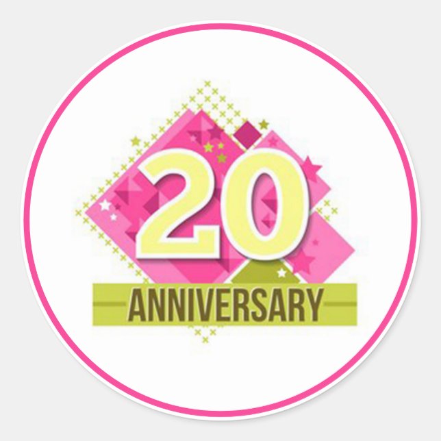 20 Year Anniversary Classic Round Sticker (Front)