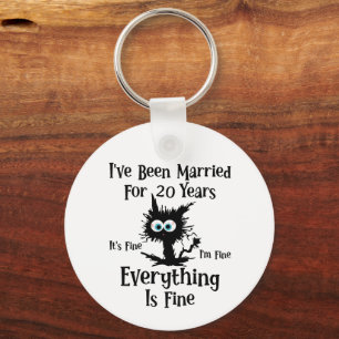 20 Year Anniversary Gift Custom Anniversary Keychain
