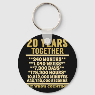 20 Year Anniversary T Shirt 20th Wedding Gift Coup Keychain