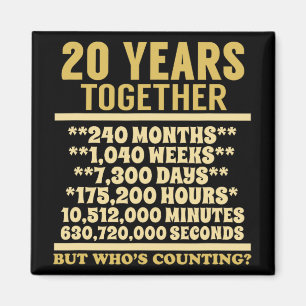 20 Year Anniversary T Shirt 20th Wedding Gift Coup Magnet