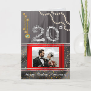 20 Year Emerald Anniversary Card for Wife Silver