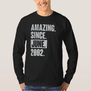20 Year Old 20th Birthday Amazing Since June 200 T-Shirt