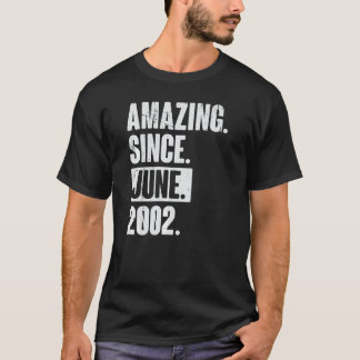 20 Year Old 20th Birthday Amazing Since June 200 T-Shirt