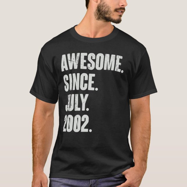 20 Year Old  20th Birthday  Awesome Since July 200 T-Shirt (Front)