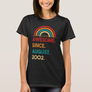 20 Year Old Awesome Since August 2002  20th Birthd T-Shirt