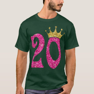 20 Year Old Gifts 20th Birthday Queen Girls crown T-Shirt