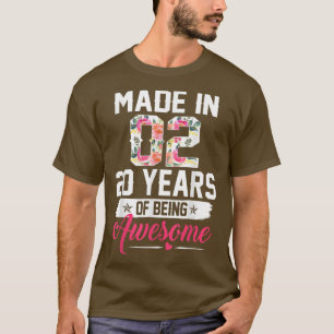 20 Year Old Gifts For 20th Birthday Girl Flower Bo T-Shirt