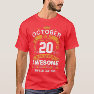 20 Year Old Gifts October 2002 Vintage 20th Birthd T-Shirt