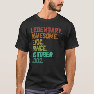 20 Year Old Legend Since October 2002 20th Birthd T-Shirt