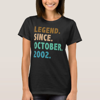 20 Year Old  Legend Since October 2002 20th Birthd T-Shirt