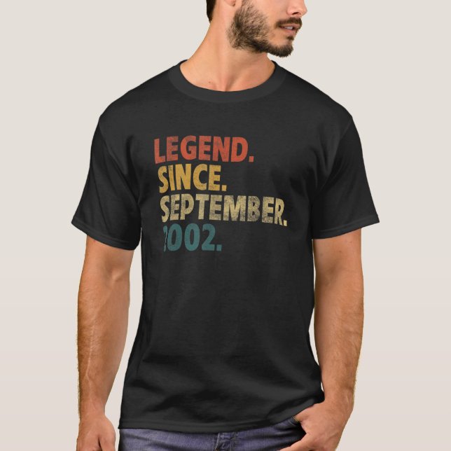 20 Year Old  Legend Since September 2002 20th Birt T-Shirt (Front)