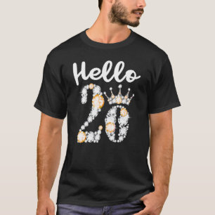 20 Year Ols  Hello 20th Birthday Born In 2002 Diam T-Shirt
