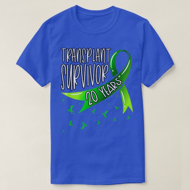 20 Year Organ Transplant Survivor Green Ribbon T-Shirt (Design Front)