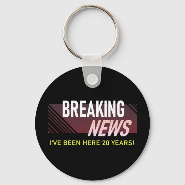 20 Year Work Anniversary Twentieth Employee Keychain (Front)