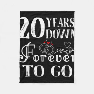 20 Years Down Forever To Go Couple 20th Wedding An Fleece Blanket