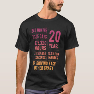 20 Years Married Funny 20th Wedding Anniversary T-Shirt