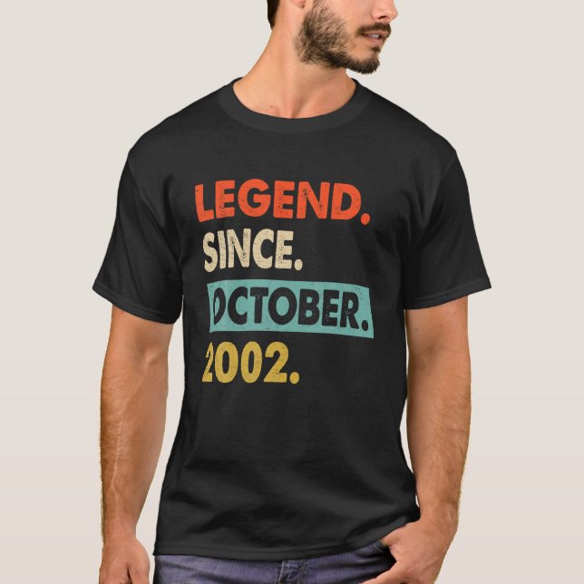 20 Years Old 20Th Birthday Gifts Legend Since Octo T-Shirt (Front)