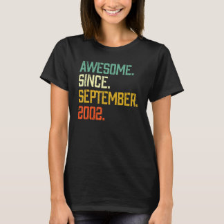 20 Years Old  Awesome Since September 2002 20th Bi T-Shirt