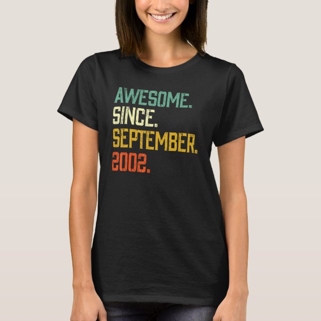 20 Years Old  Awesome Since September 2002 20th Bi T-Shirt (Front)