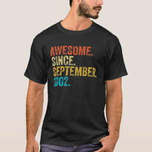 20 Years Old  Awesome Since September 2002 20th Bi T-Shirt