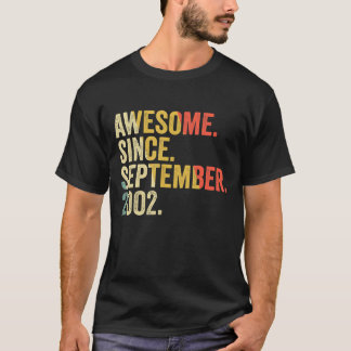 20 Years Old  Awesome Since September 2002 20th Bi T-Shirt