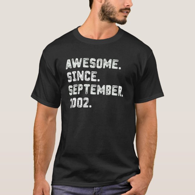 20 Years Old  Awesome Since September 2002 20th Bi T-Shirt (Front)