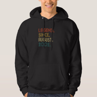 20 Years Old  Legend Since August 2002 20th Birthd Hoodie