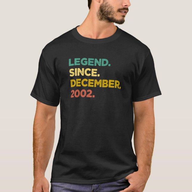 20 Years Old  Legend Since December 2002 20th Birt T-Shirt (Front)
