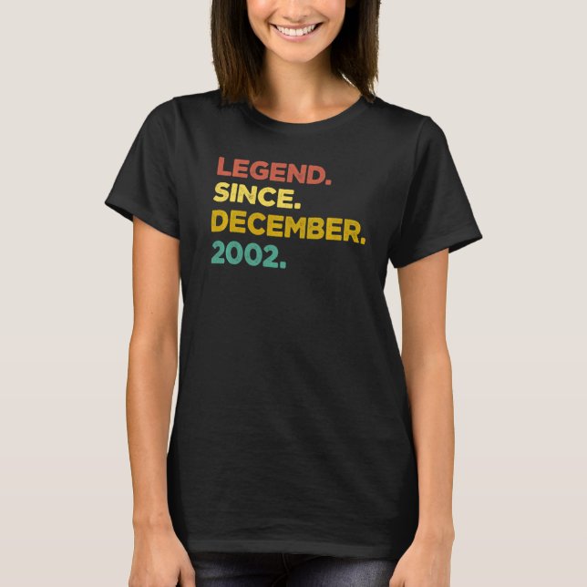 20 Years Old  Legend Since December 2002 20th Birt T-Shirt (Front)