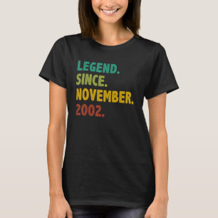 20 Years Old Legend Since November 2002 20th Birth T-Shirt