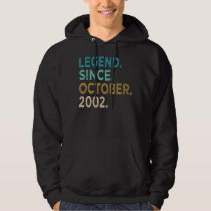 20 Years Old Legend Since October 2002 20th Birth Hoodie