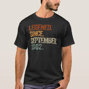 20 Years Old  Legend Since September 2002 20th Bir T-Shirt