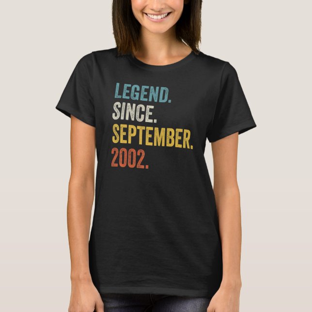 20 Years Old Legend Since September 2002 20th Birt T-Shirt (Front)