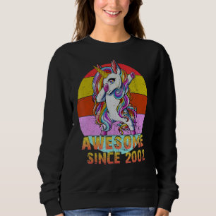 20 Years Old Unicorn Dabbing Awesome Since 2002 Un Sweatshirt