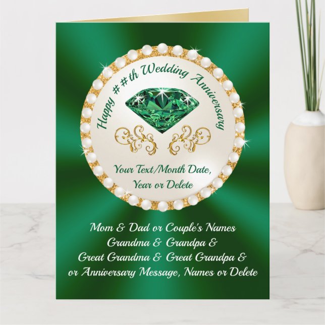 20e 35e 55e, Cartes d'anniversaire du Mariage Emer (Devant)