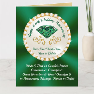 20e 35e 55e, Cartes d'anniversaire du Mariage Emer
