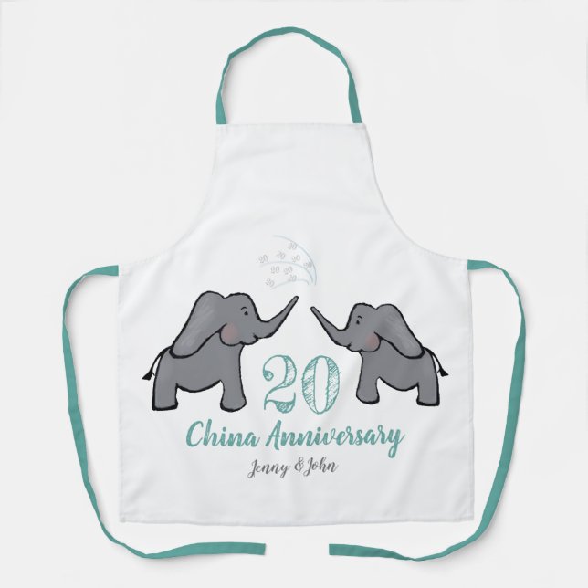 20e anniversaire de la chine mariage tablier à élé (Recto)