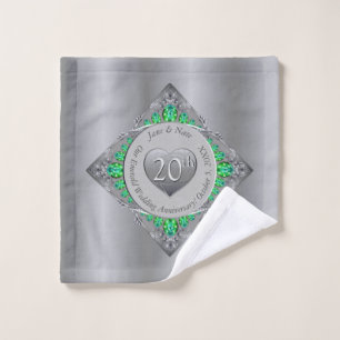 20e Anniversaire d'émeraude Serviette en platine