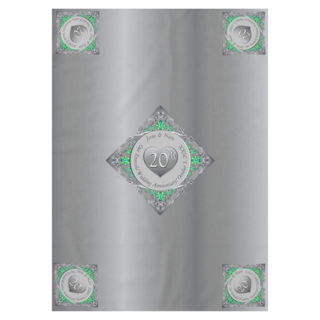 20e anniversaire du Mariage émeraude Nappe (Devant)