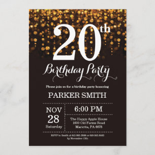 20e anniversaire Invitation Parties scintillant d'