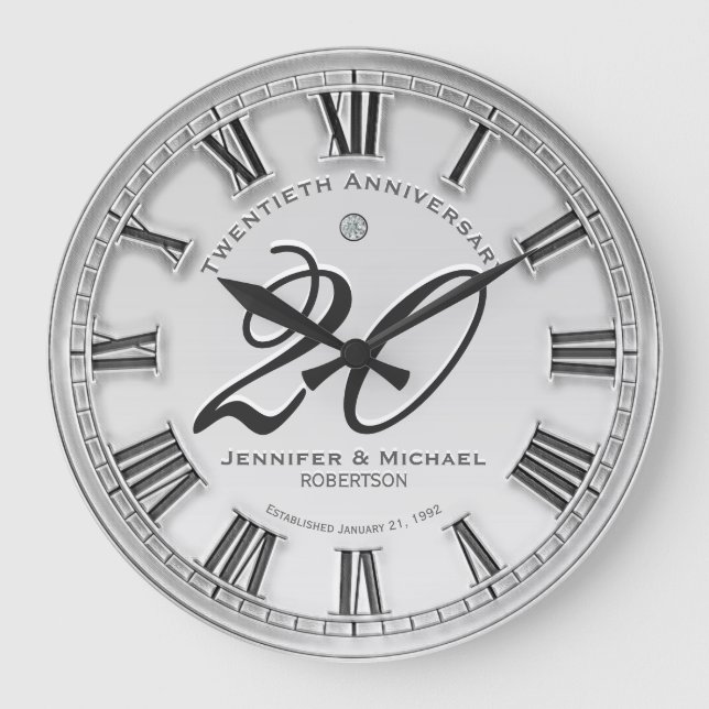 20e anniversaire Mariage d'argent Grande horloge (Recto)