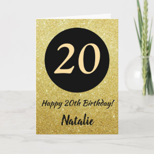 20e Joyeux Anniversaire Carte Parties scintillant