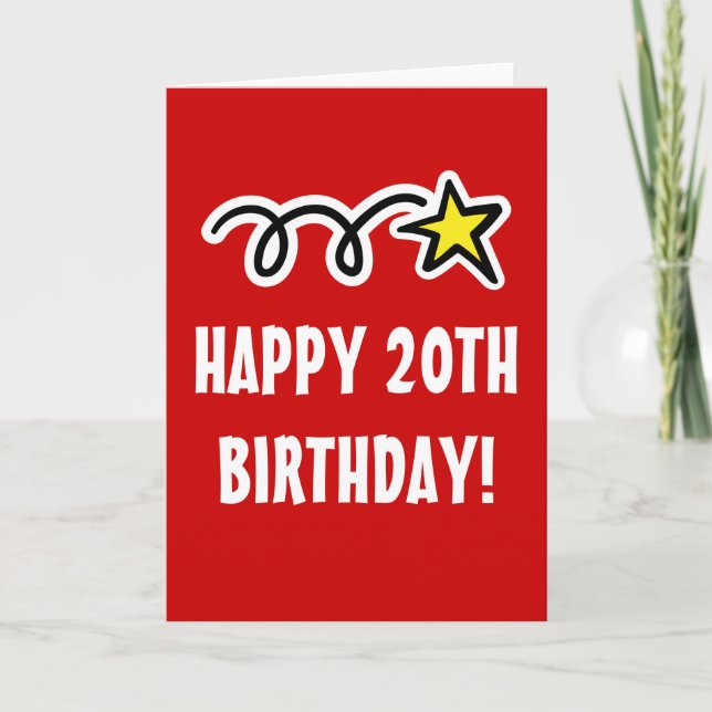 20ème carte d'anniversaire heureuse pour les (Devant)