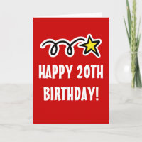 20ème carte d'anniversaire heureuse pour les